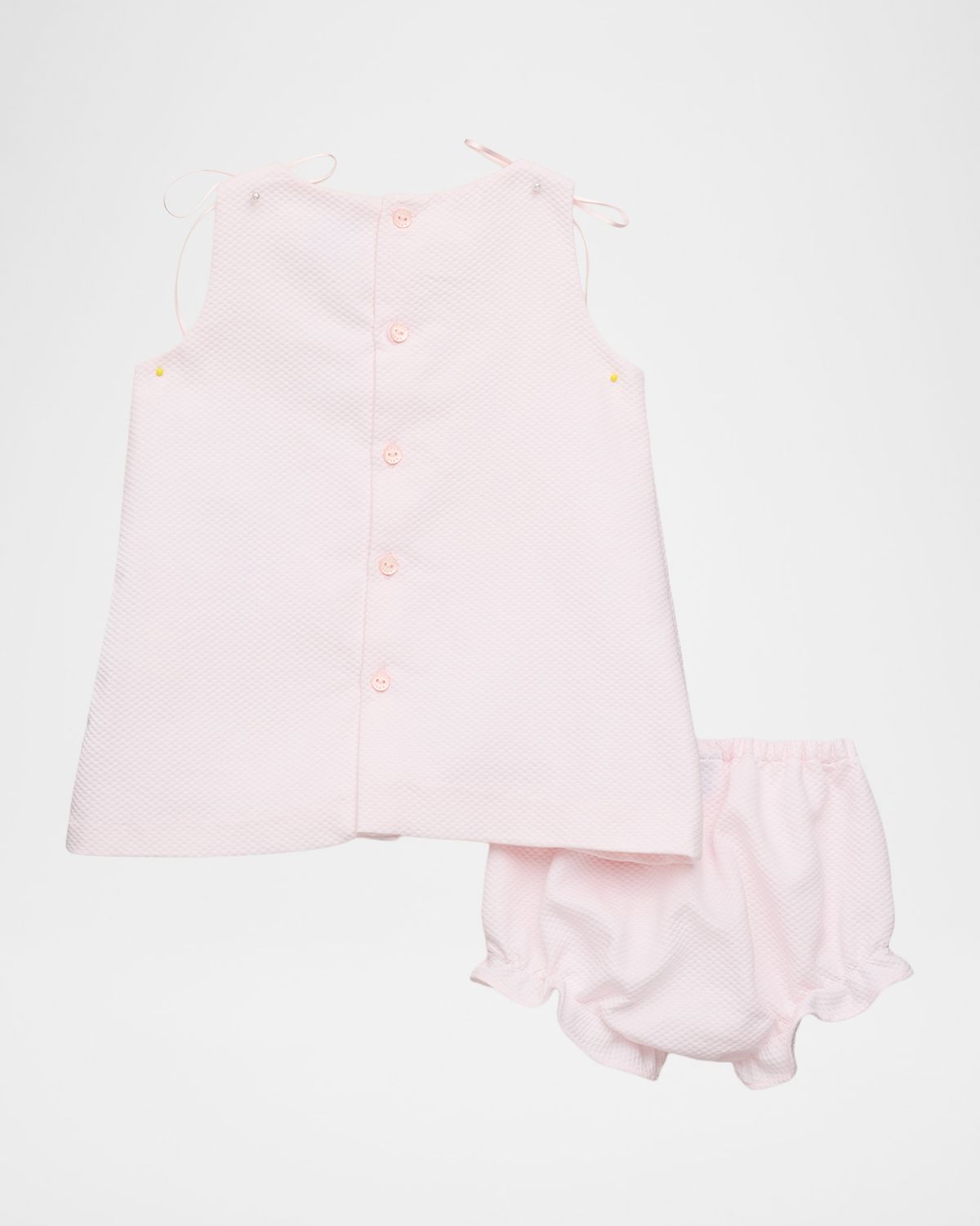Luli & Me Girl 's Pique Collar Dress & Bloomers Set, Size 3M-18M