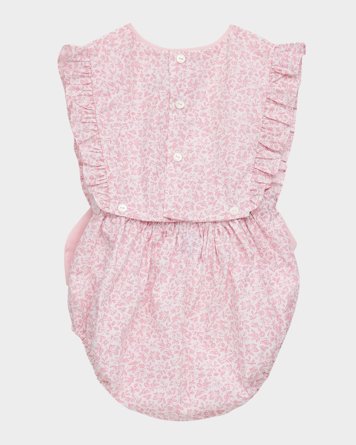 Luli & Me Girl 's Floral Bow Cotton Romper, Size 6M-24M
