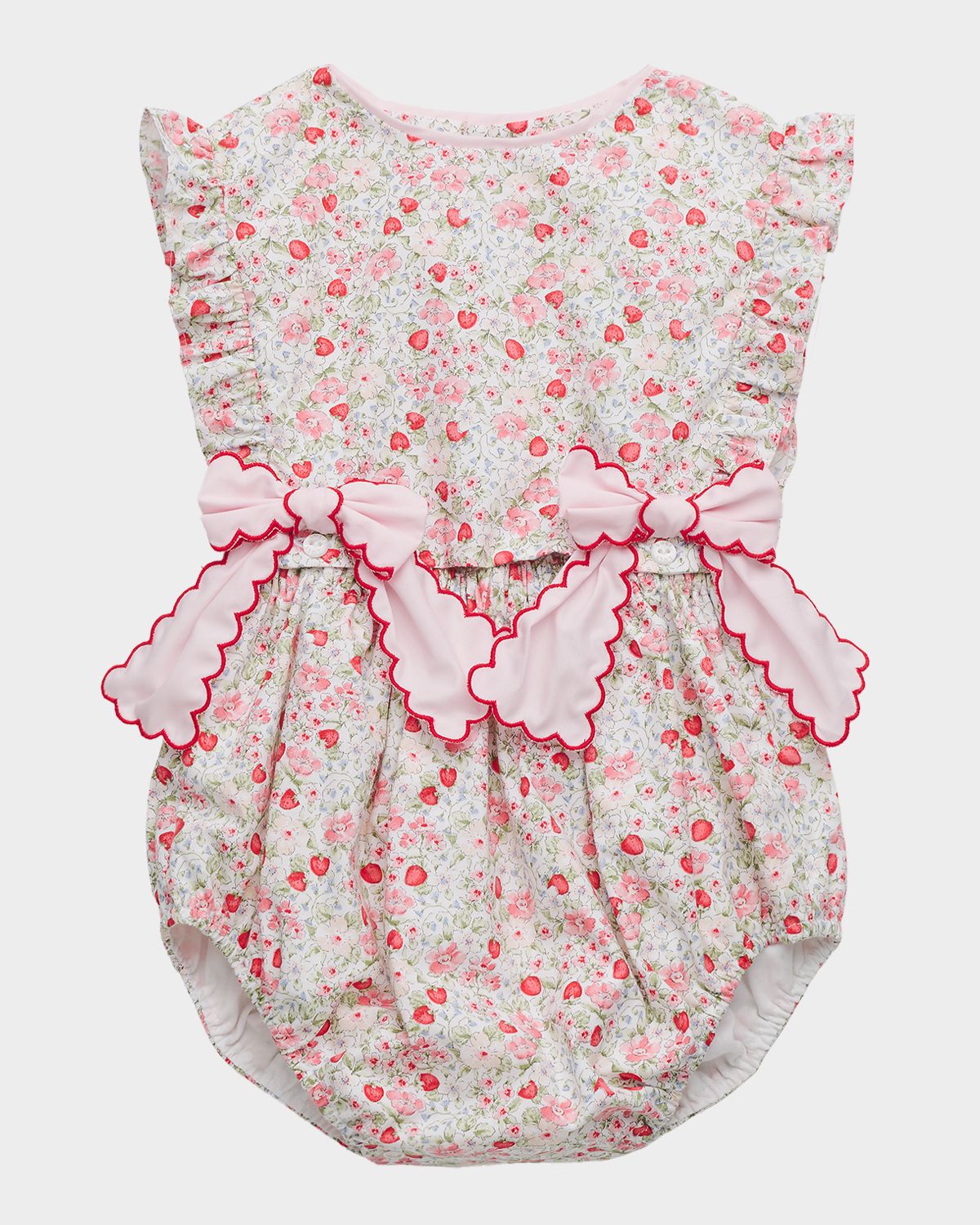 Luli & Me Girl 's Strawberry-Print Bubble Bodysuit, Size 6M-24M