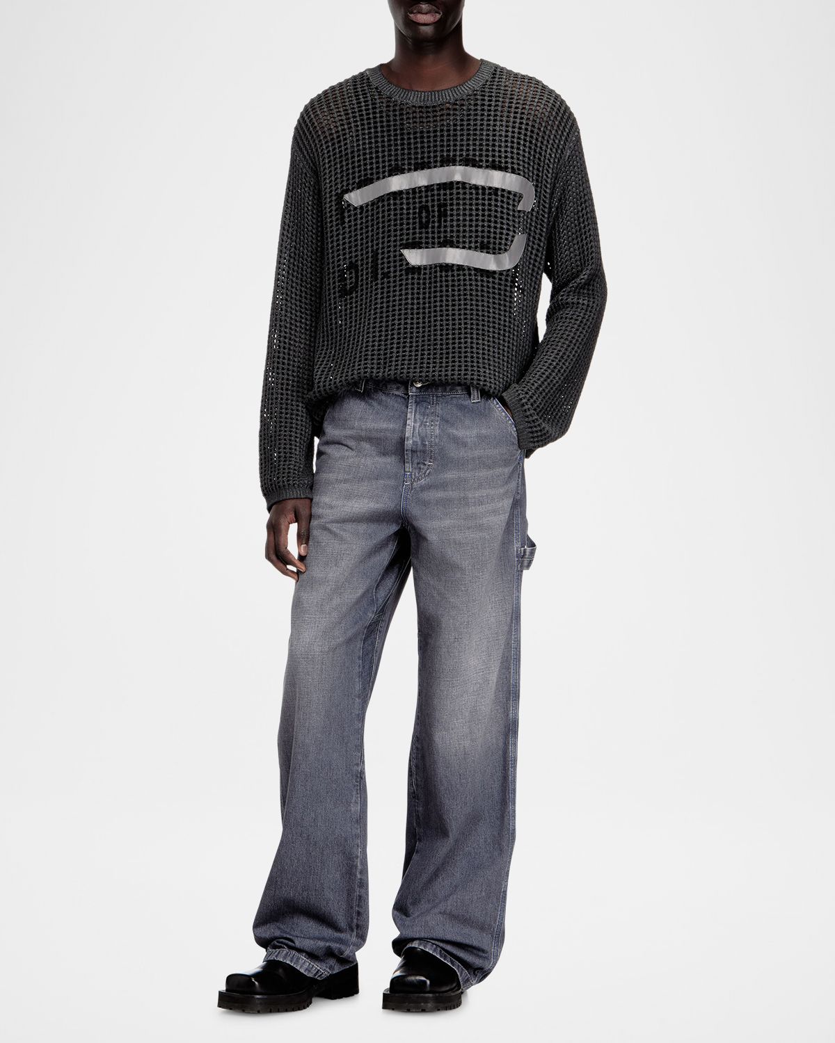 Diesel Men 's D-d-livery-w l32 Grey-Wash Carpenter Pants