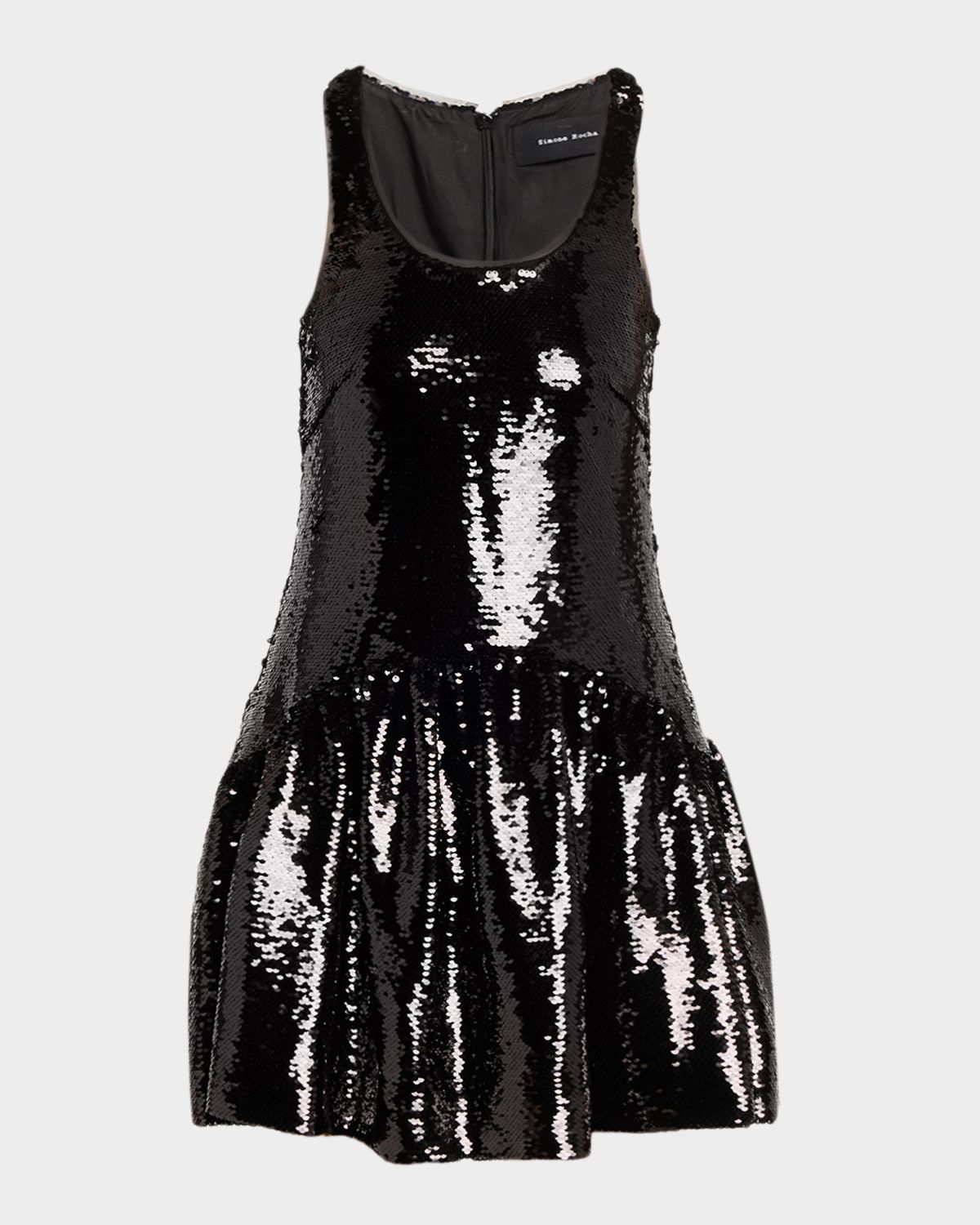 Simone Rocha Sequined Sleeveless Mini Peplum Dress
