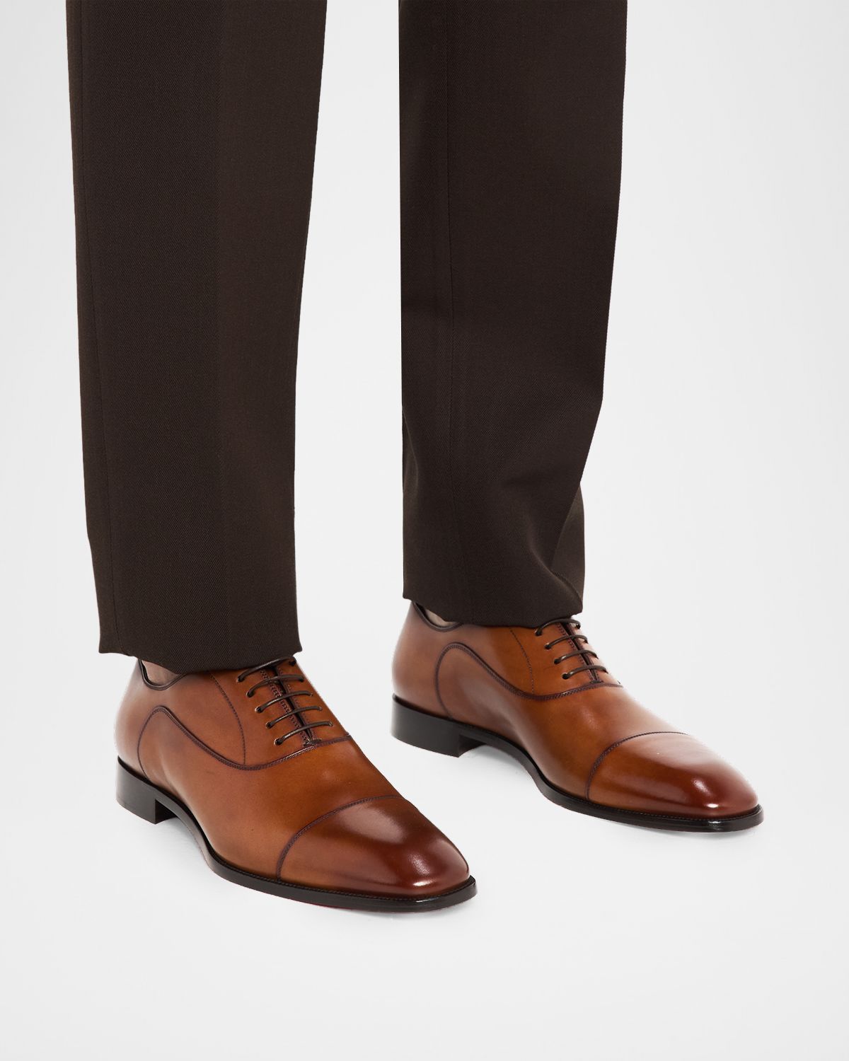 Christian Louboutin Men 's Greggory Patinated Leather Oxford Shoes | Thumbnail 6 Christian Louboutin Men 's Greggory Patinated Leather Oxford Shoes | Thumbnail 6