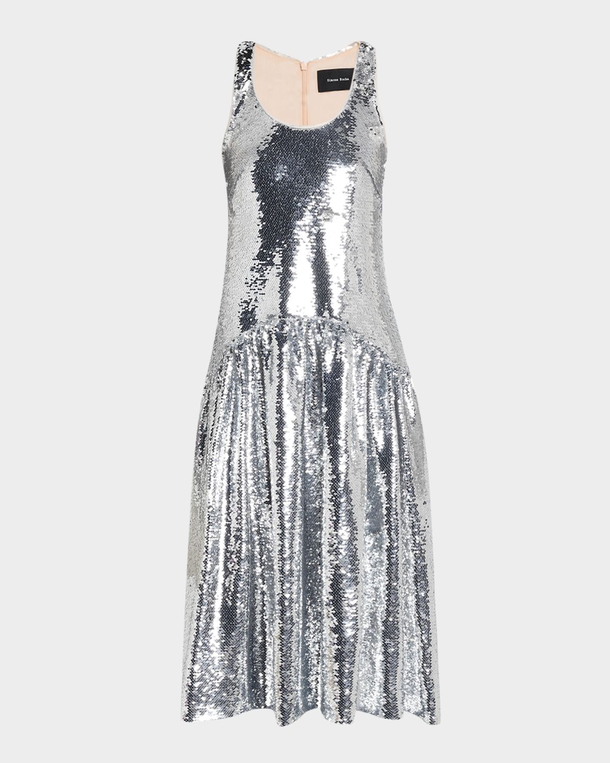 Simone Rocha Sequined Drop-Waist Fit-And-Flare Midi Dress