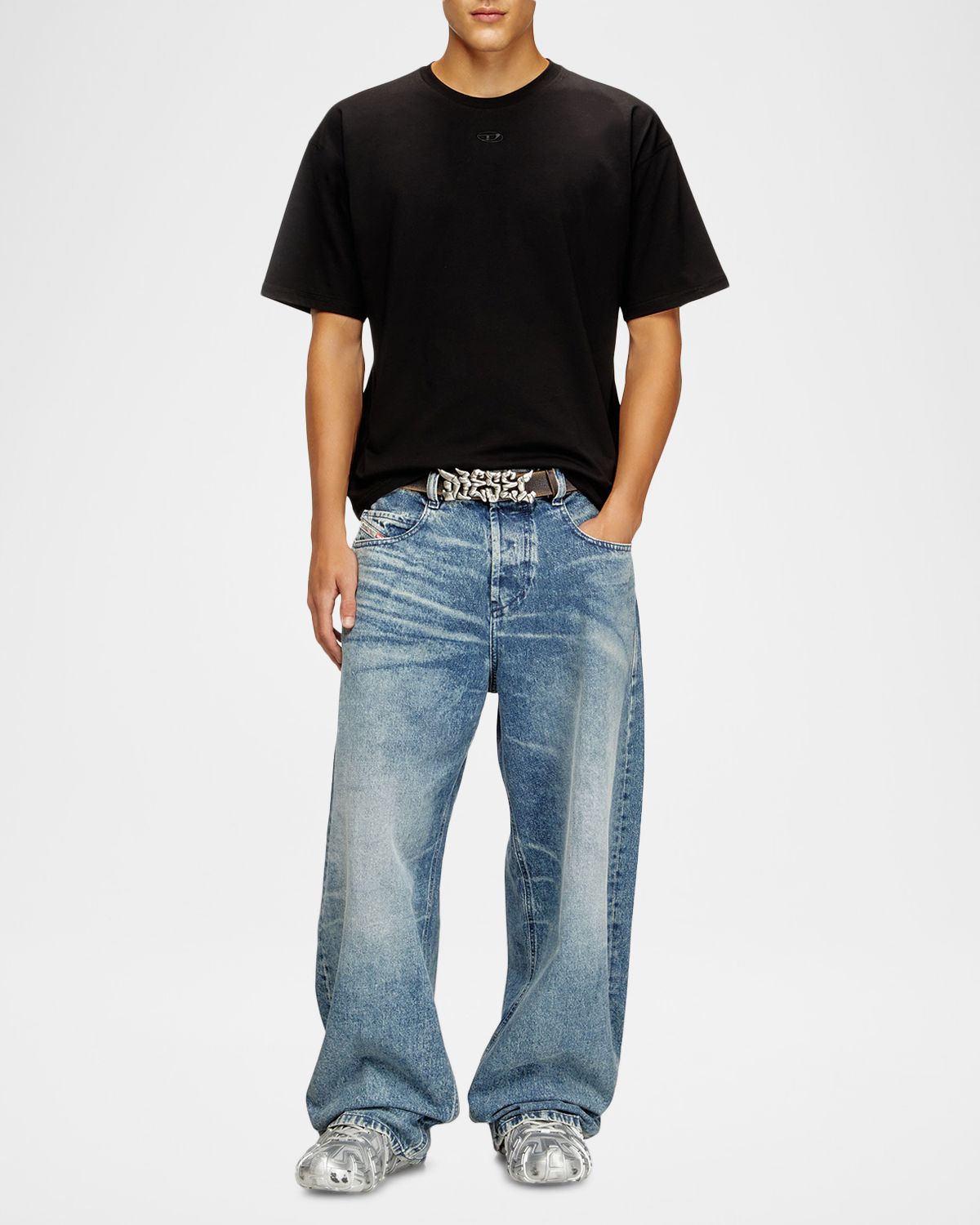 Diesel Men 's K-SS-t-lucien-ih Embroidered Oval D Crewneck T-Shirt