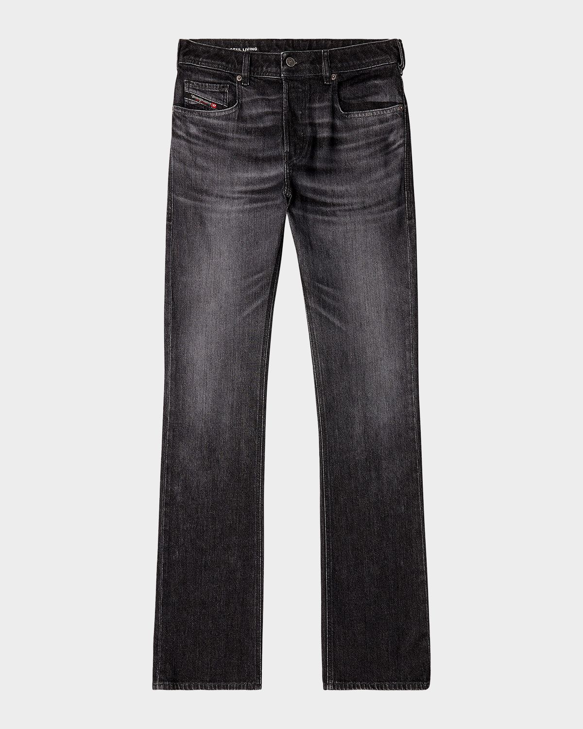Diesel Men 's D-2007 Straight-Leg Black Denim Jeans