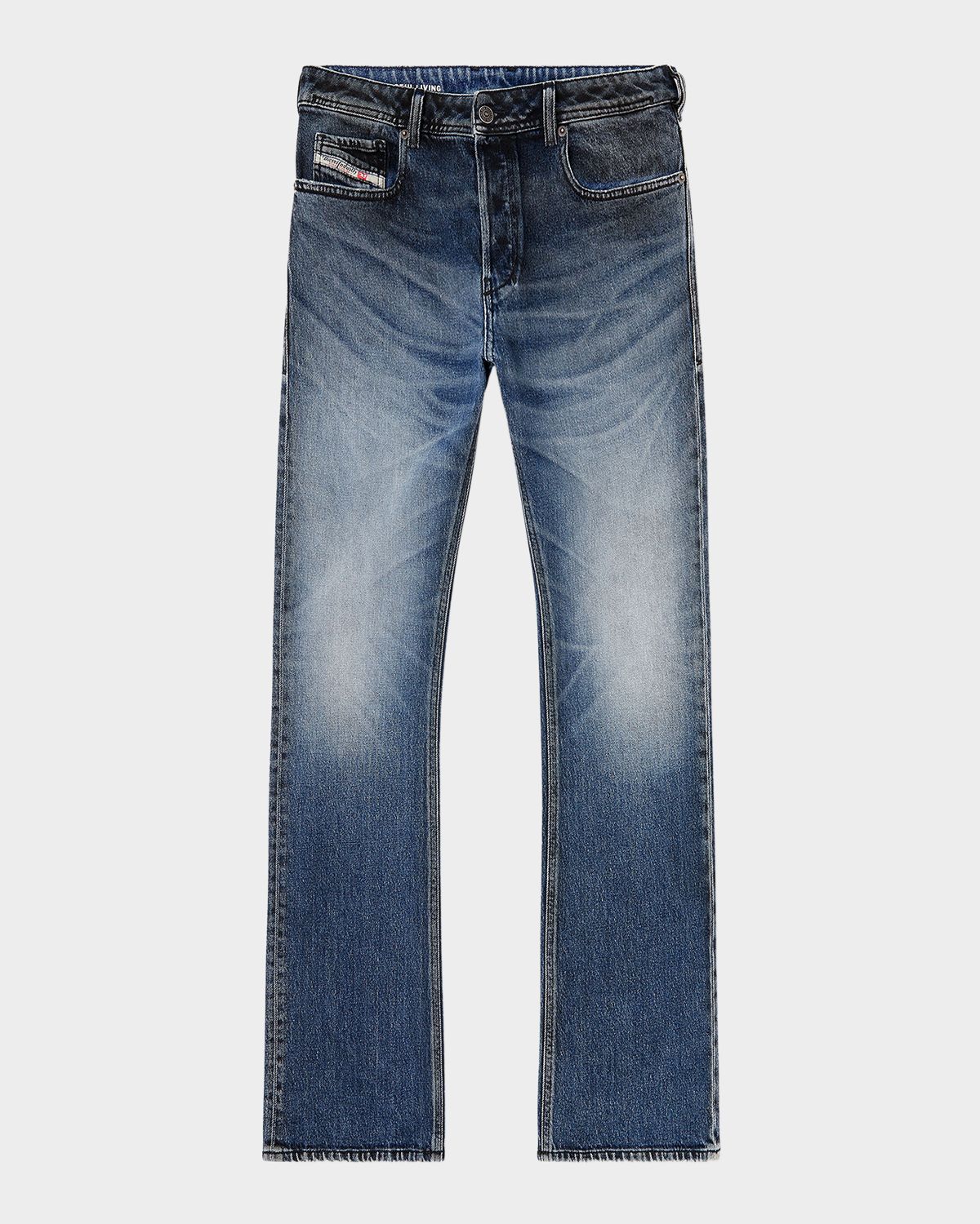 Diesel Men 's D-2007 Straight Leg Medium-Wash Denim Jeans