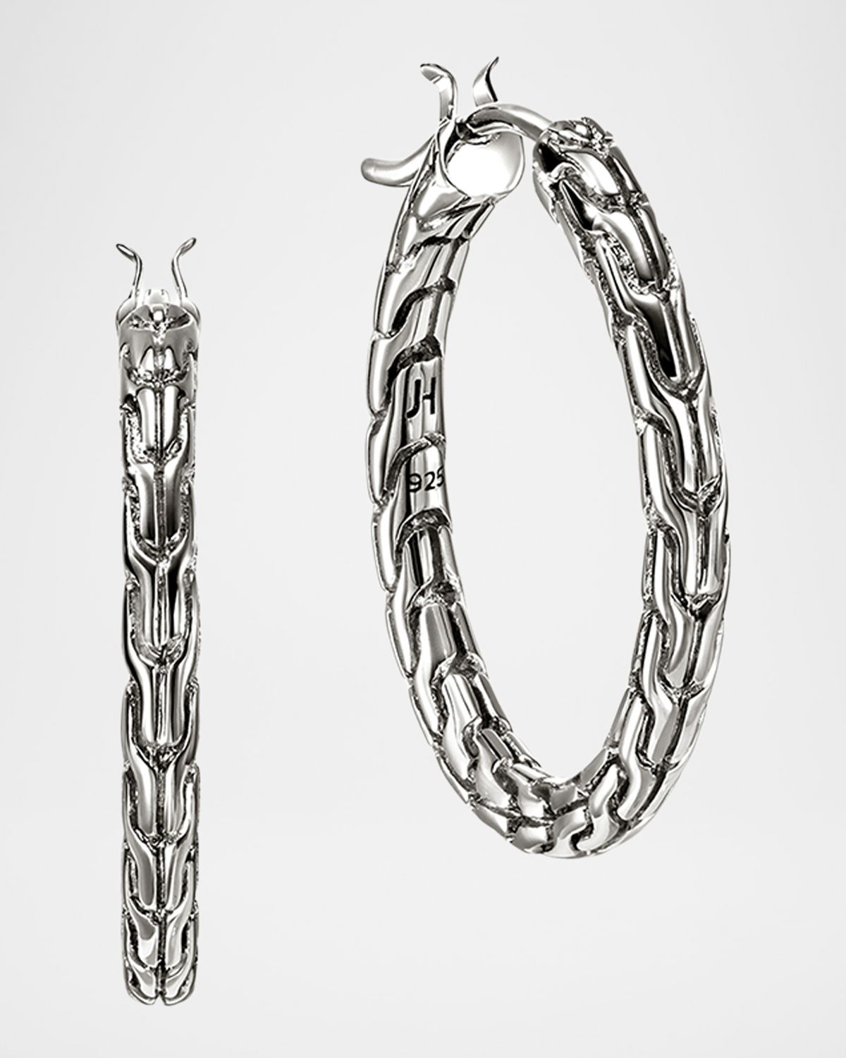 John Hardy Sterling Silver JH Essential Flex Hoop Earrings, 22mm