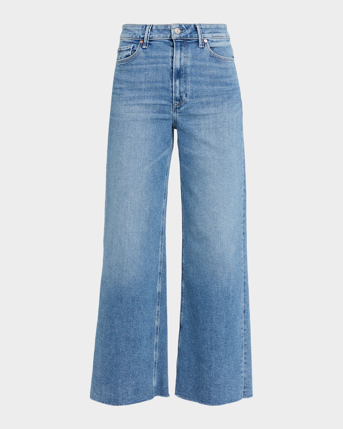PAIGE Anessa Wide Raw-Hem Jeans