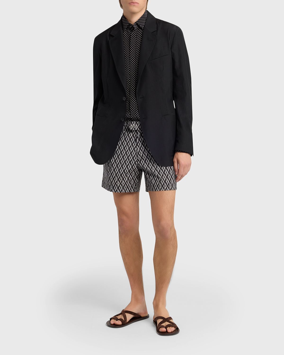 TOM FORD Men 's Lyocell Polka Dot French Cuff Sport Shirt