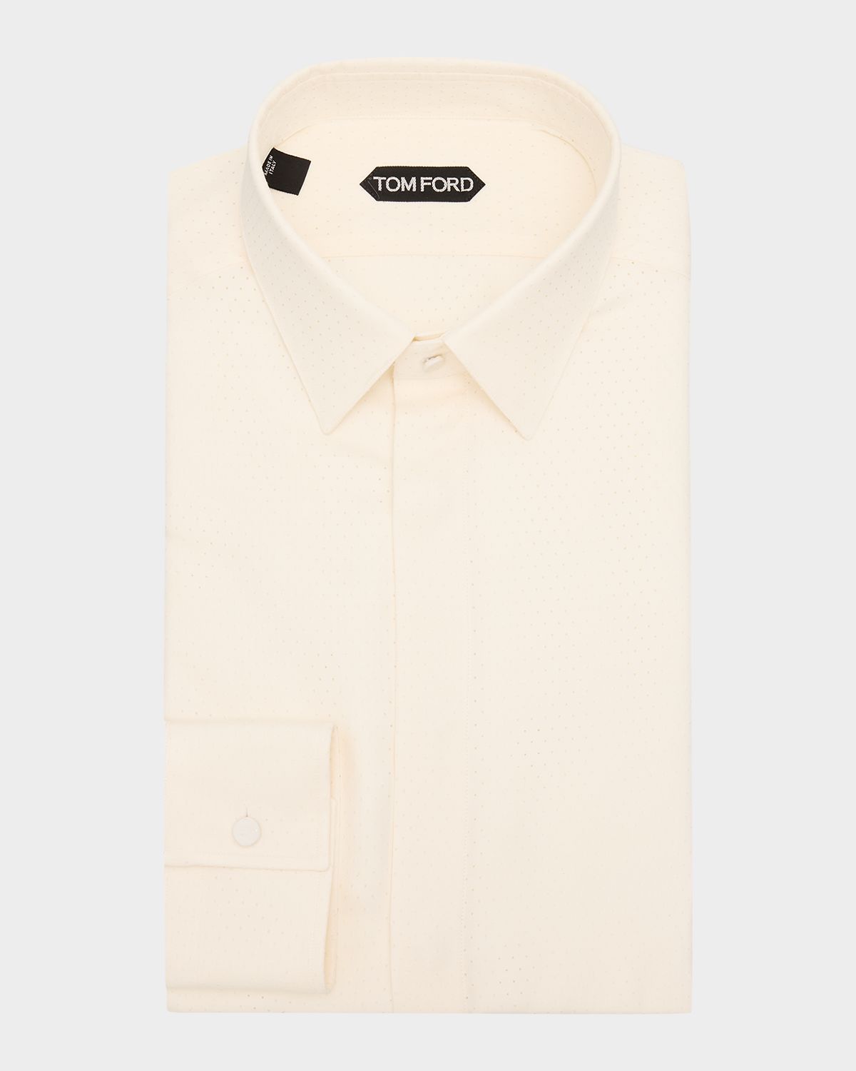 TOM FORD Men 's Tonal Polka Dot Lyocell Dress Shirt | Thumbnail 3 TOM FORD Men 's Tonal Polka Dot Lyocell Dress Shirt | Thumbnail 3