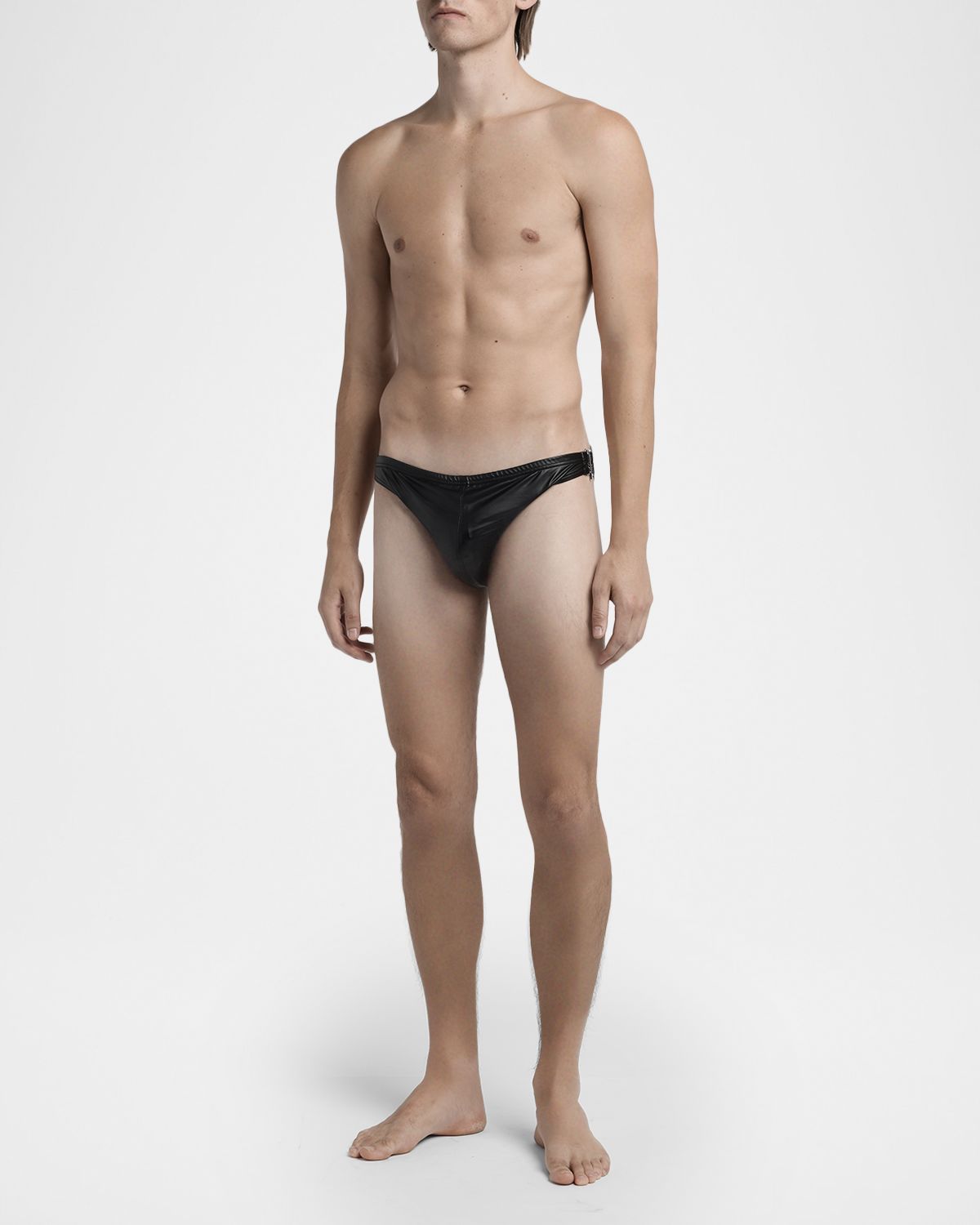 TOM FORD Men 's Faux Leather Swim Briefs