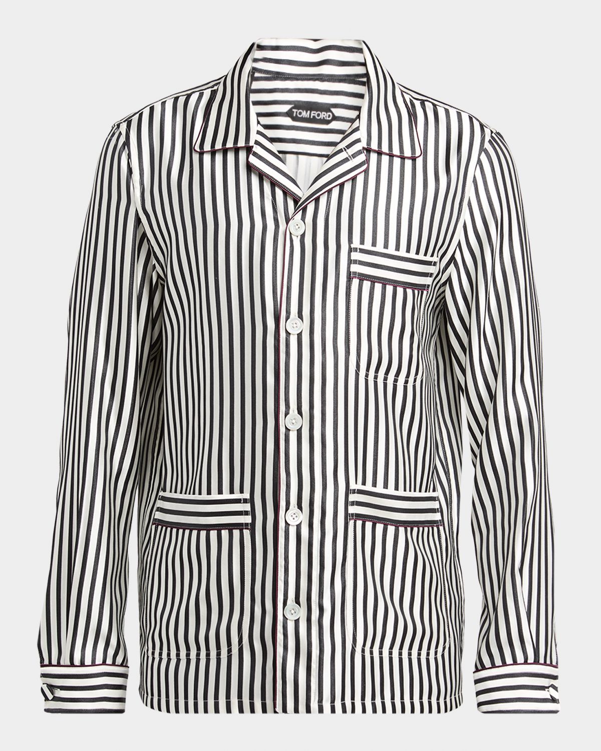 TOM FORD Men 's Silk Stripe Button-Down Shirt