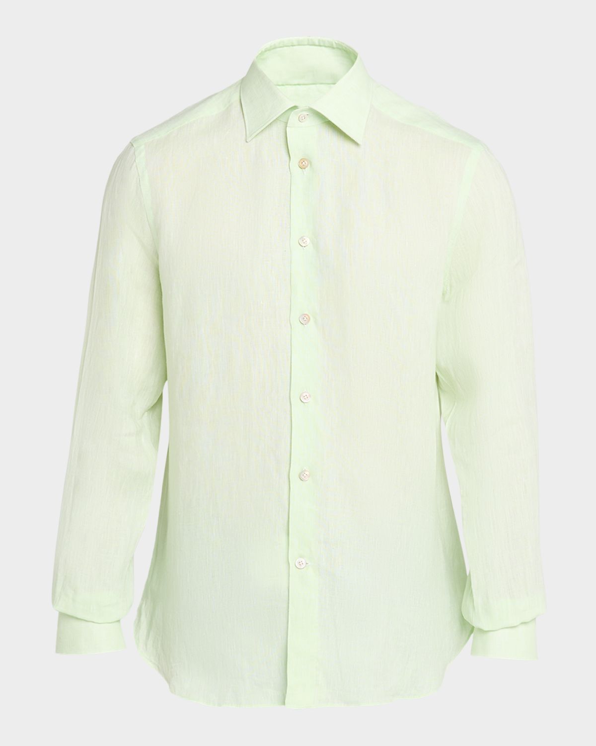 Kiton Men 's Solid Linen Button-Down Shirt with Mother-Of-Pearl | Thumbnail 6 Kiton Men 's Solid Linen Button-Down Shirt with Mother-Of-Pearl | Thumbnail 6