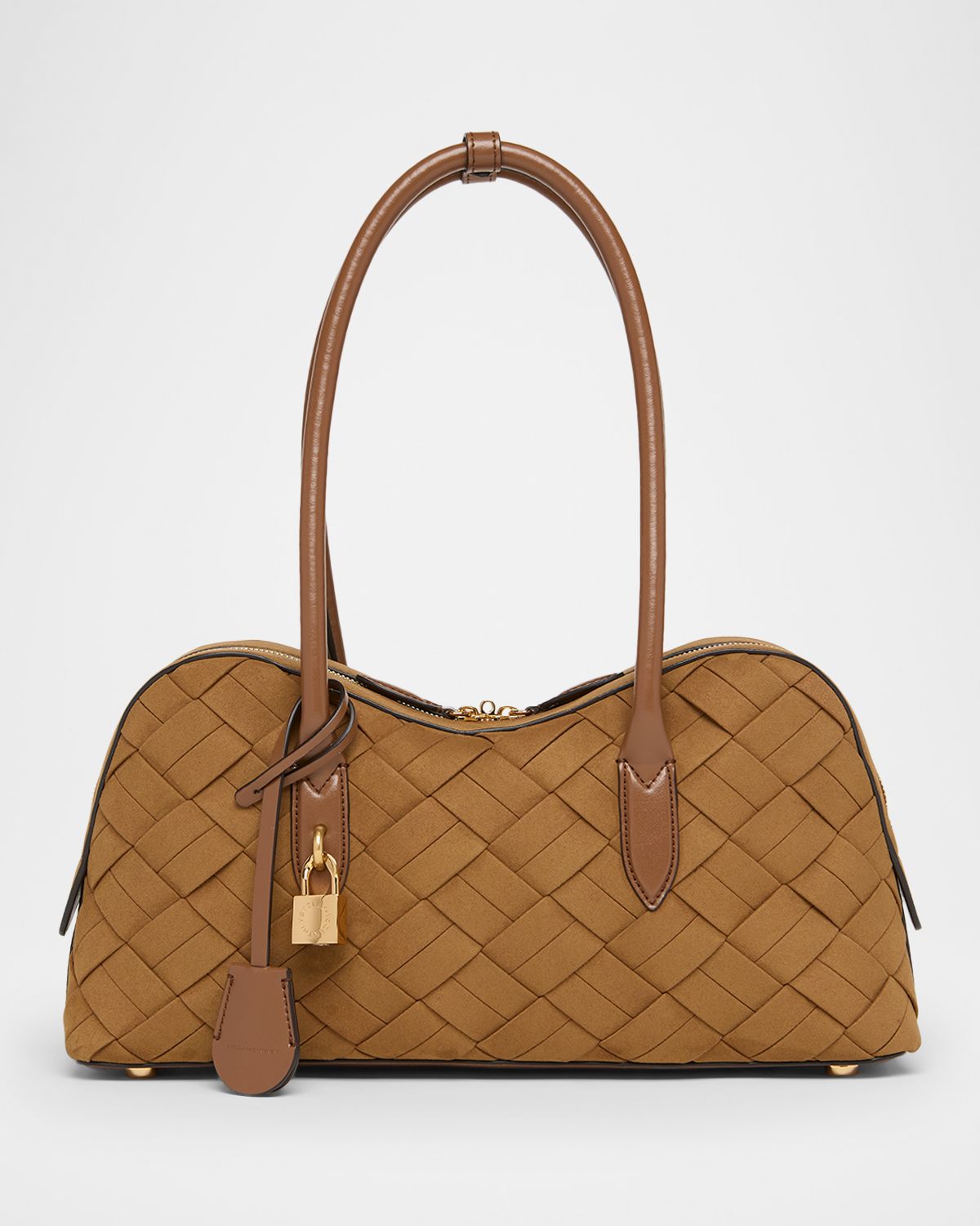 Stella McCartney Ryder Medium Woven Faux Suede Shoulder Bag