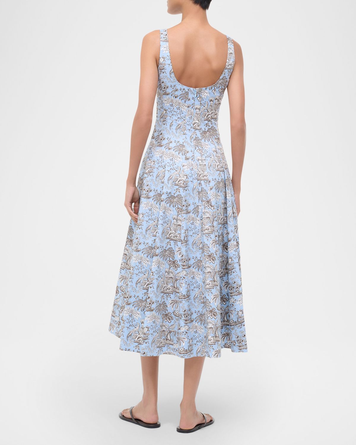 STAUD Wells Poplin Midi Dress