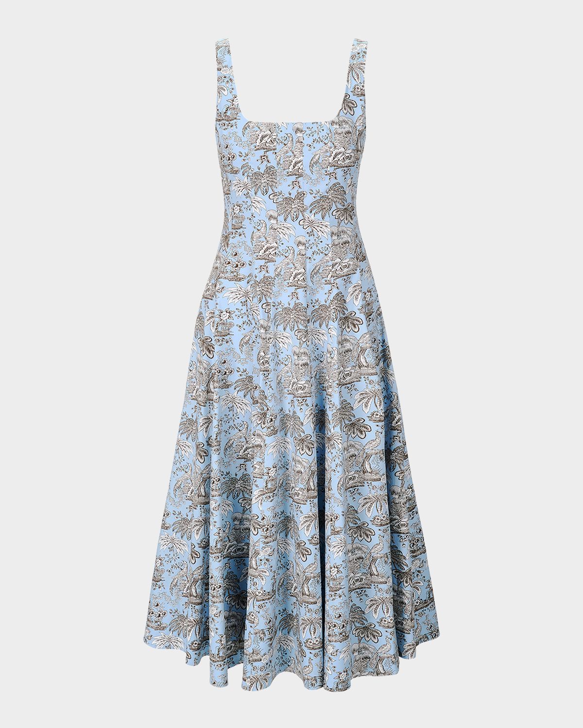 STAUD Wells Poplin Midi Dress