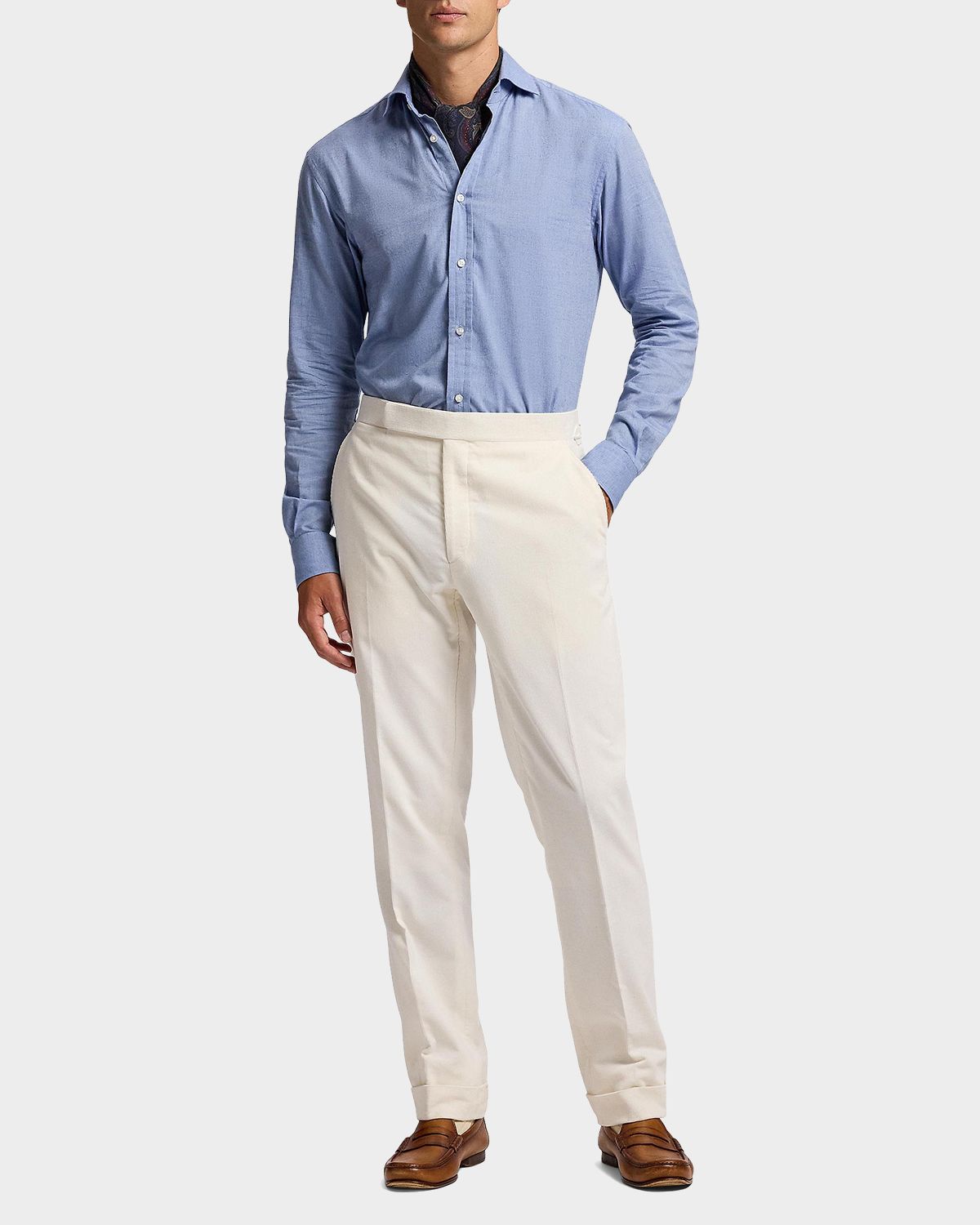 Ralph Lauren Men 's Brushed Cotton Herringbone Button-Down Shirt