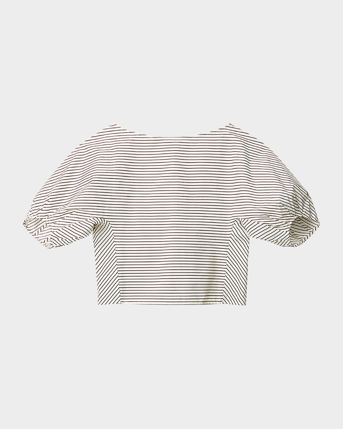 STAUD Didi Striped Puff-Sleeve Top