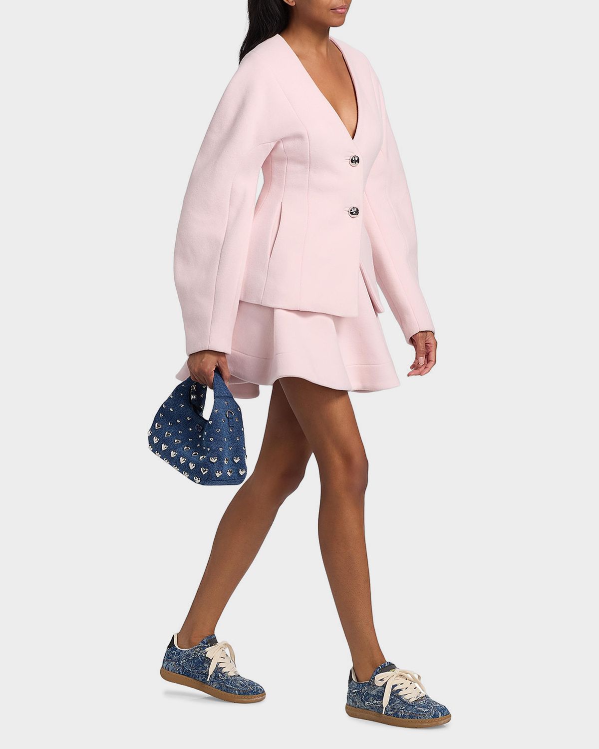 Ganni Peacoat Wool Circle Skirt