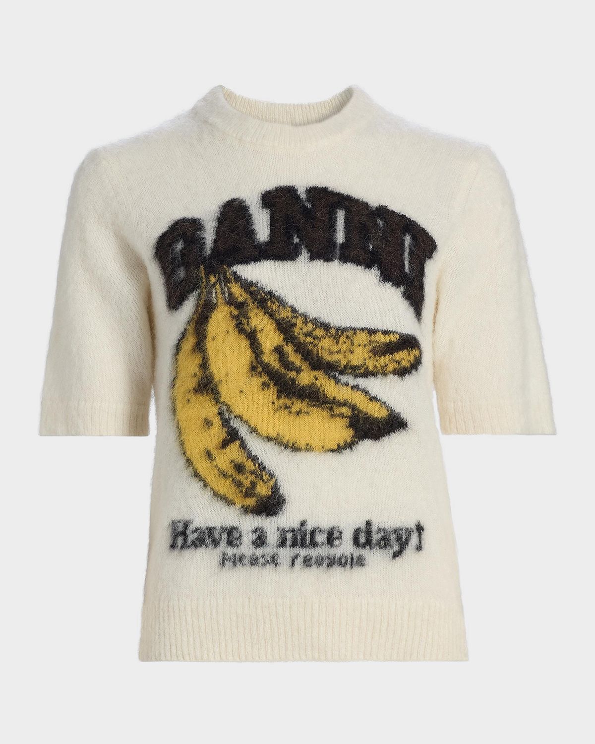 Ganni Brushed Alpaca Graphic Wool Sweater