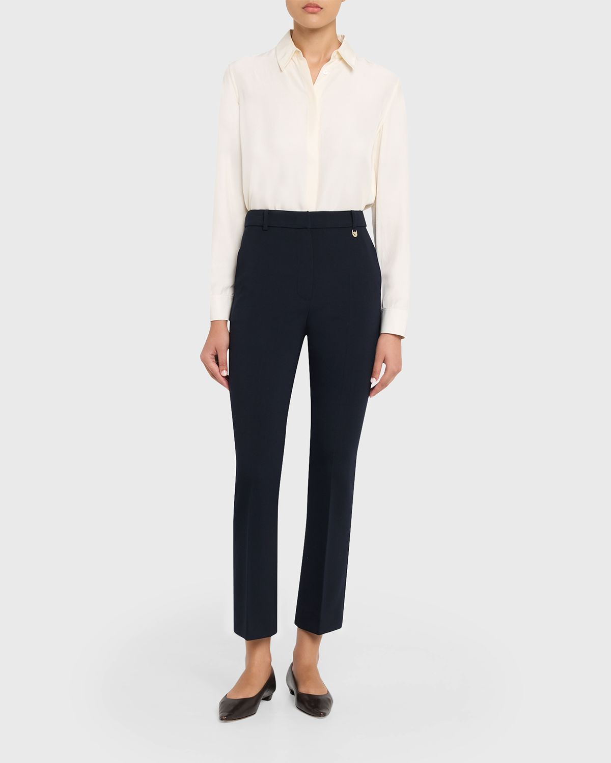 Max Mara Stretch Wool Cigarette Trousers