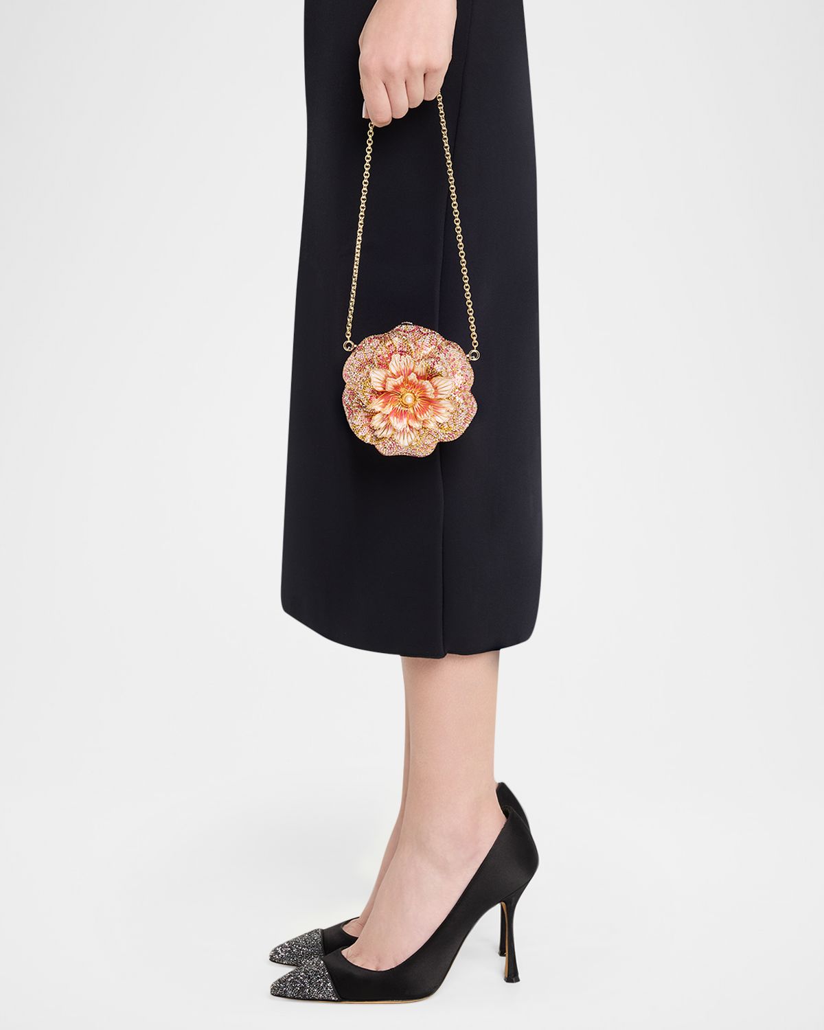 Judith Leiber Couture Magnolia Crystal Clutch Bag