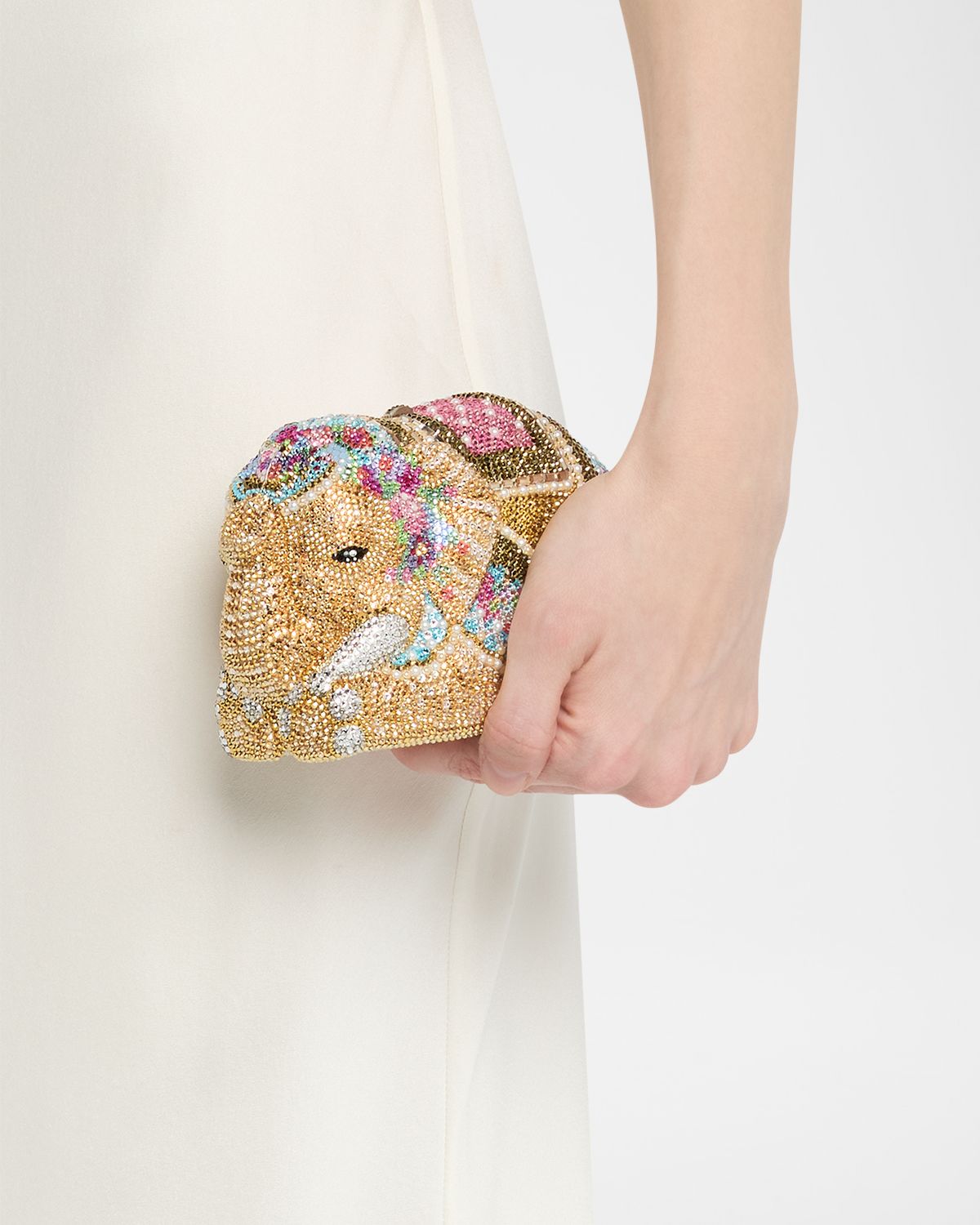 Judith Leiber Couture Crystal Elephant Clutch Bag