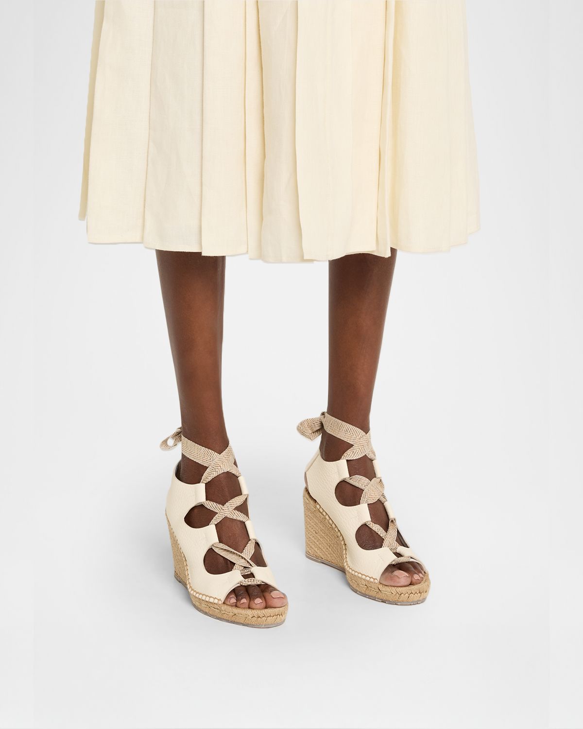Pedro Garcia Otelia Leather Espadrille Sandals