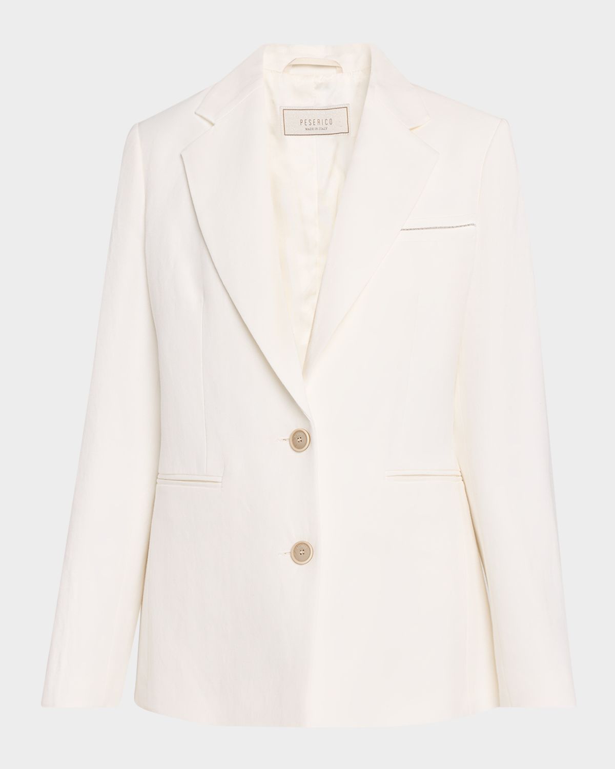 Peserico Single-Breasted Linen and Viscose Blazer
