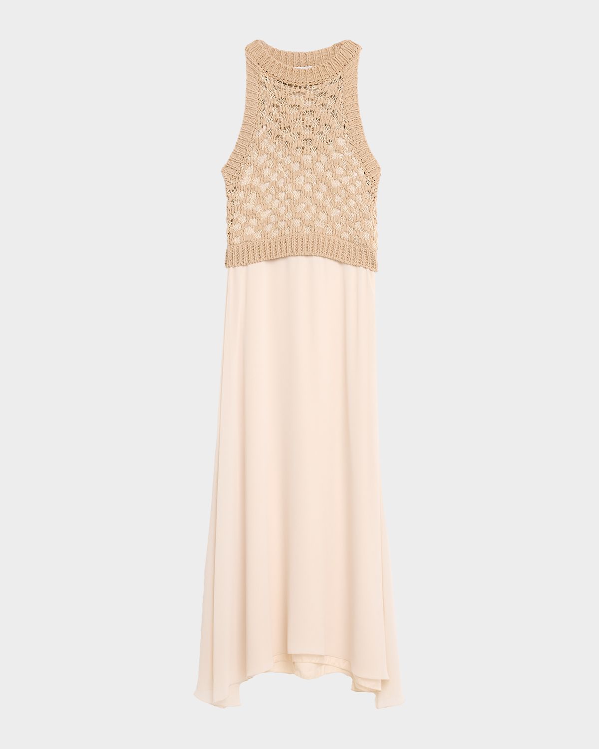 Peserico Linen, Cotton and Lurex Long Sleeveless Dress