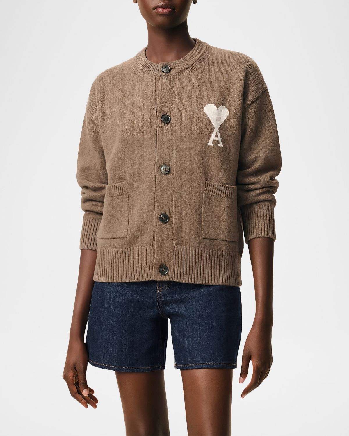 Ami Paris Ami De Coeur Crewneck Cardigan