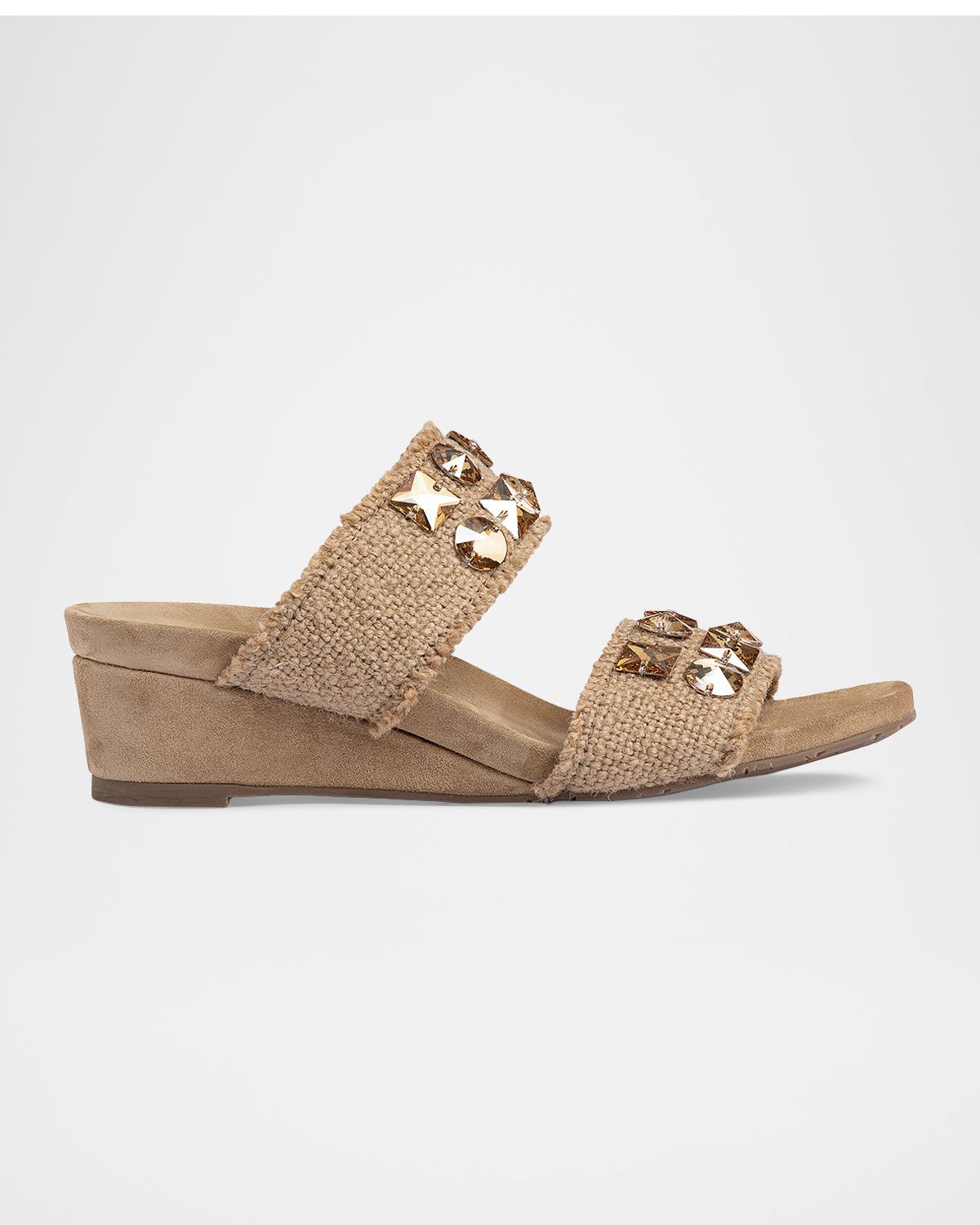 Pedro Garcia Wendy Embellished Jute Burlap Platform Sandals