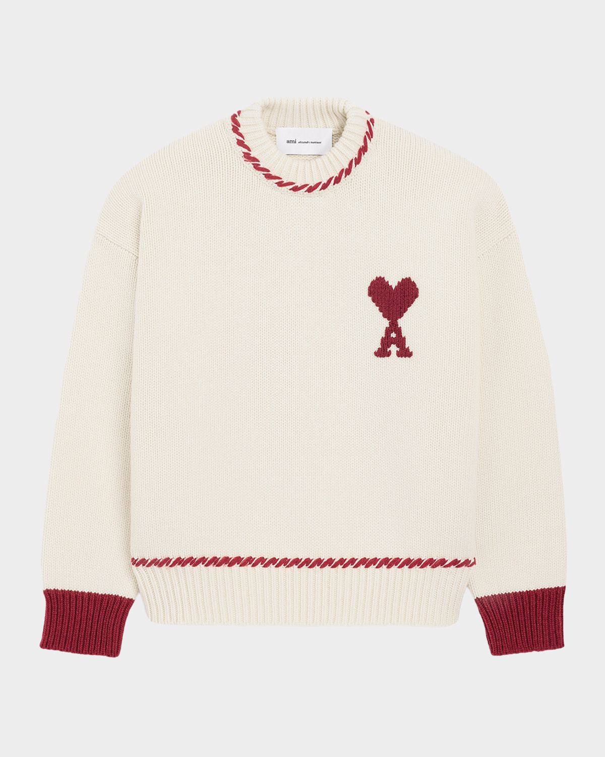 Ami Paris Ami De Coeur Embroidered Crewneck Sweater