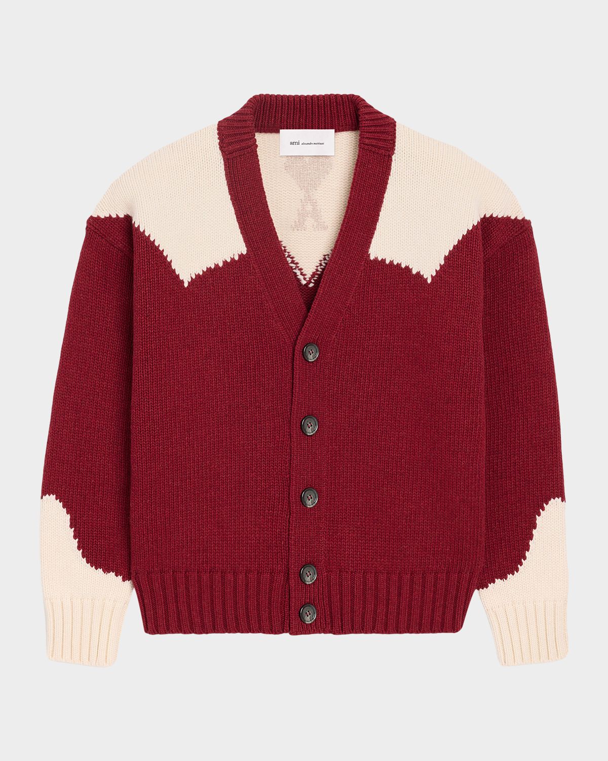Ami Paris Ami De Coeur V-Neck Cardigan