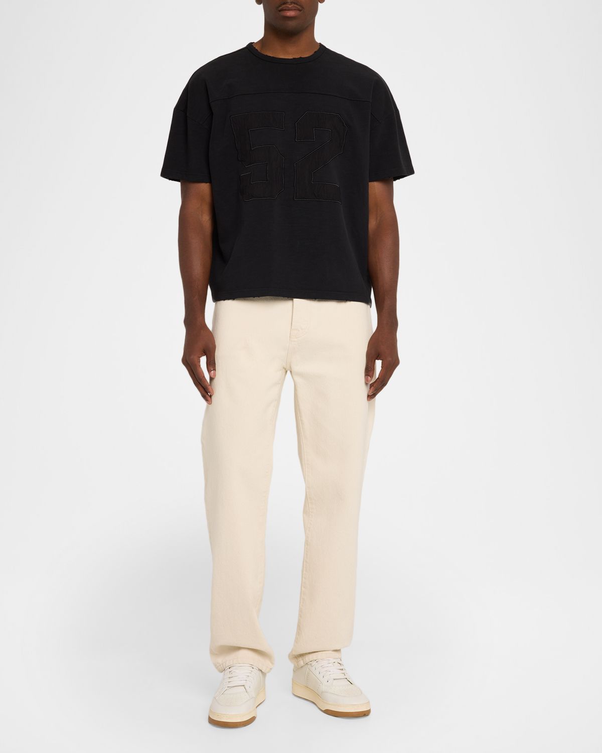 EZR Men 's 52 Applique Cotton Boxy T-Shirt