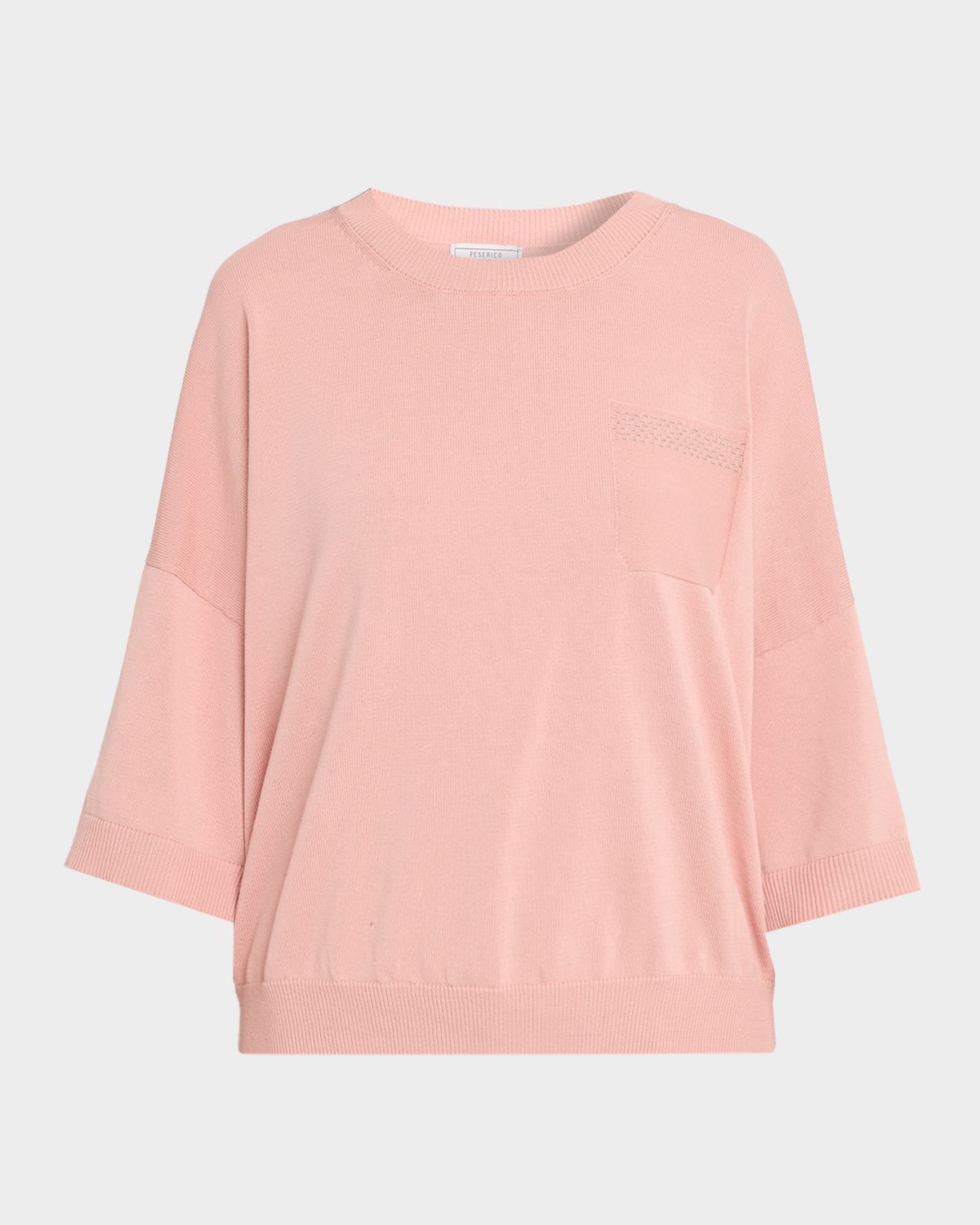Peserico Pure Cotton Yarn Elbow-Sleeve Sweater