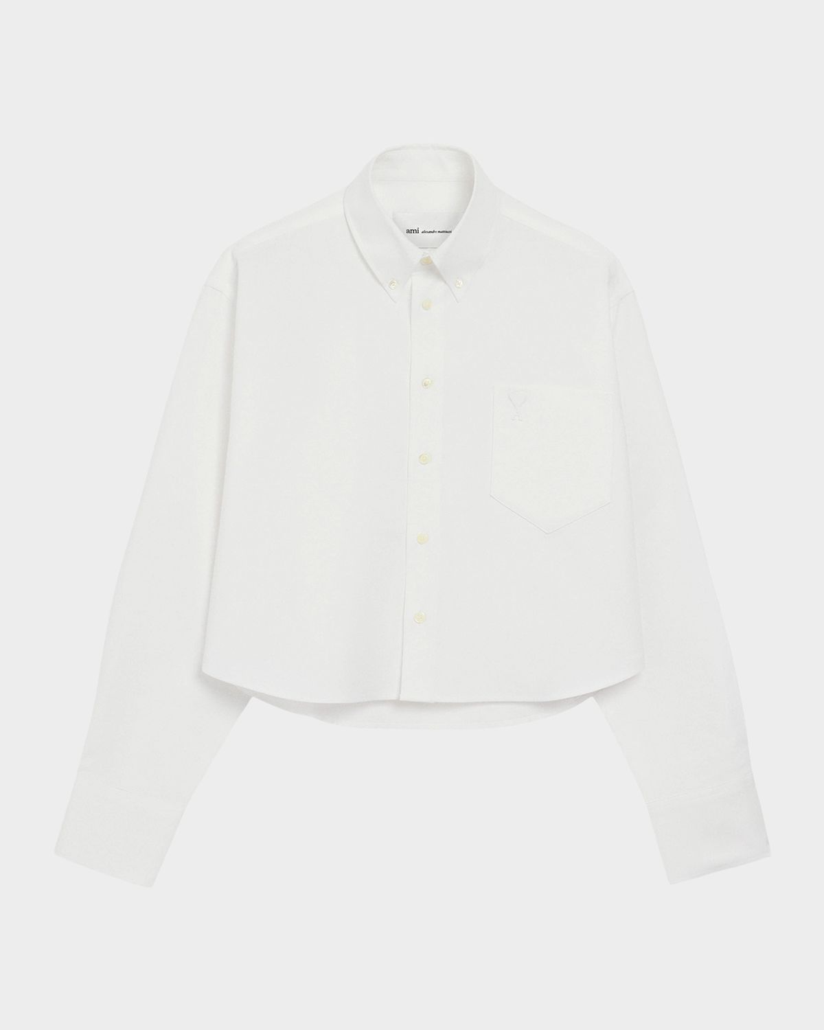 Ami Paris Oversized Cropped Button-Down Shirt
