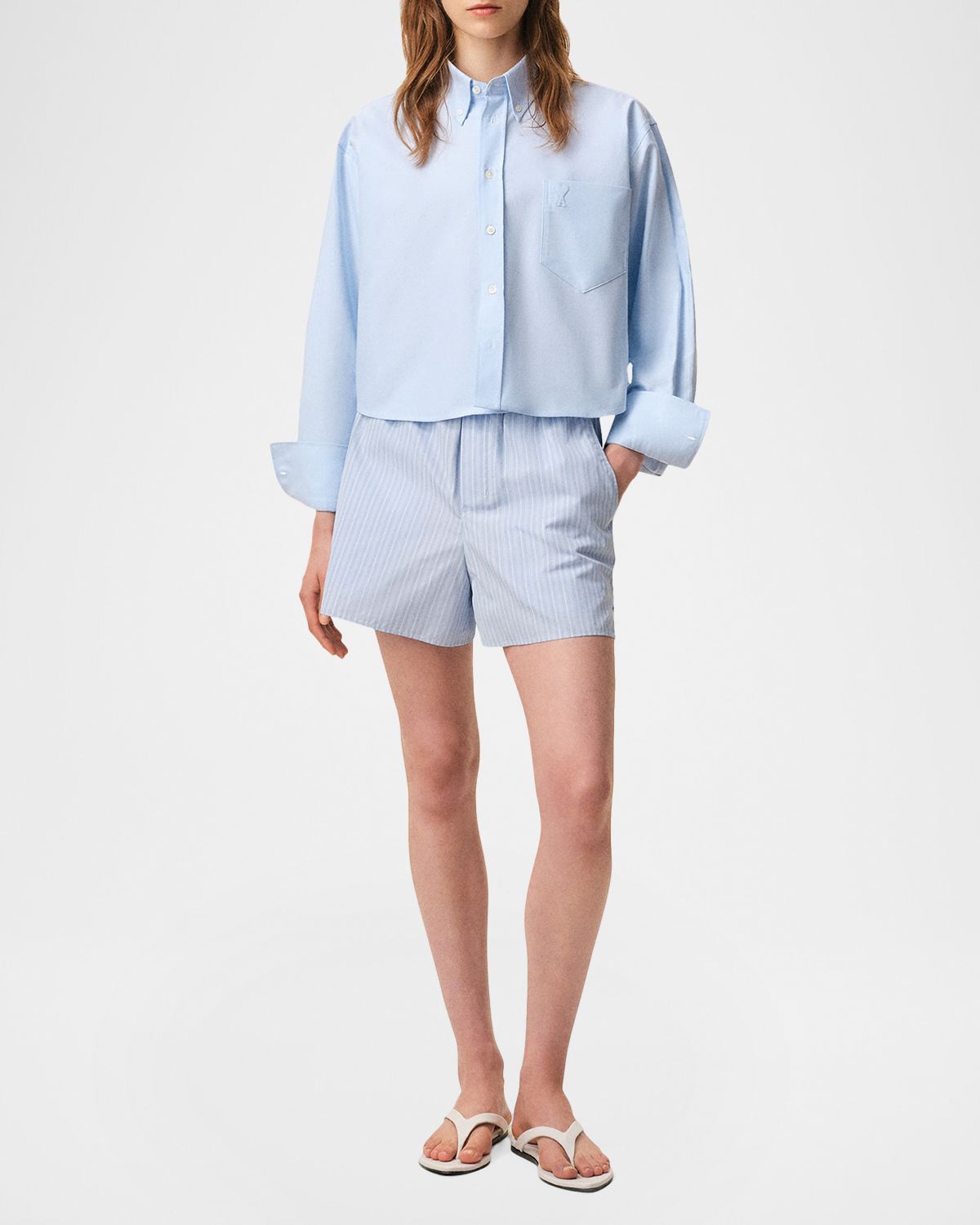 Ami Paris Oversized Cropped Button-Down Shirt | Thumbnail 6 Ami Paris Oversized Cropped Button-Down Shirt | Thumbnail 6
