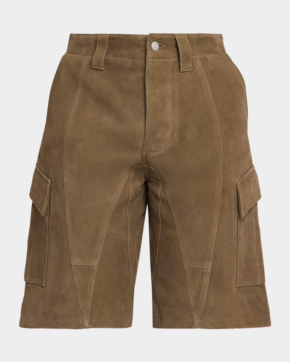 EZR Men 's Suede Cargo Shorts