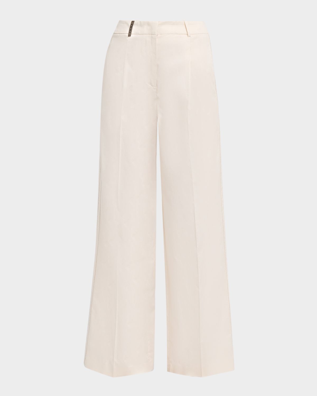 Peserico Stretch Cotton Sateen Palazzo Trousers