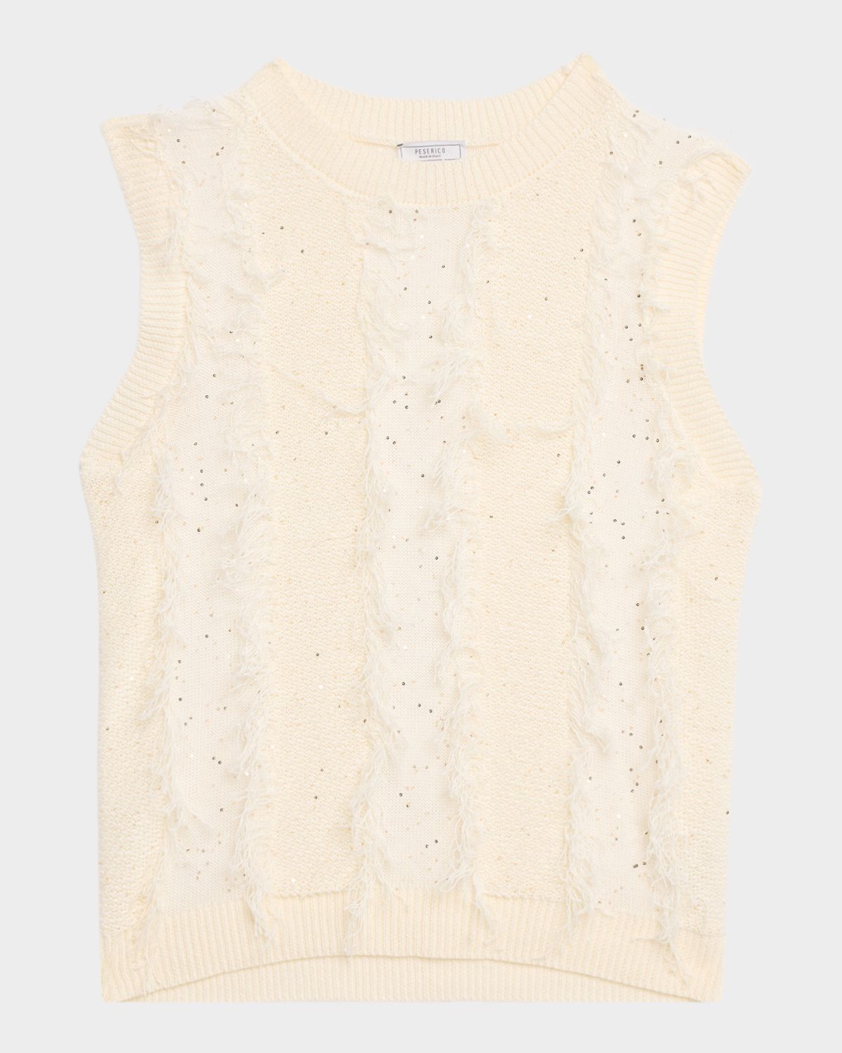 Peserico Sequined Cotton Linen Sweater Vest