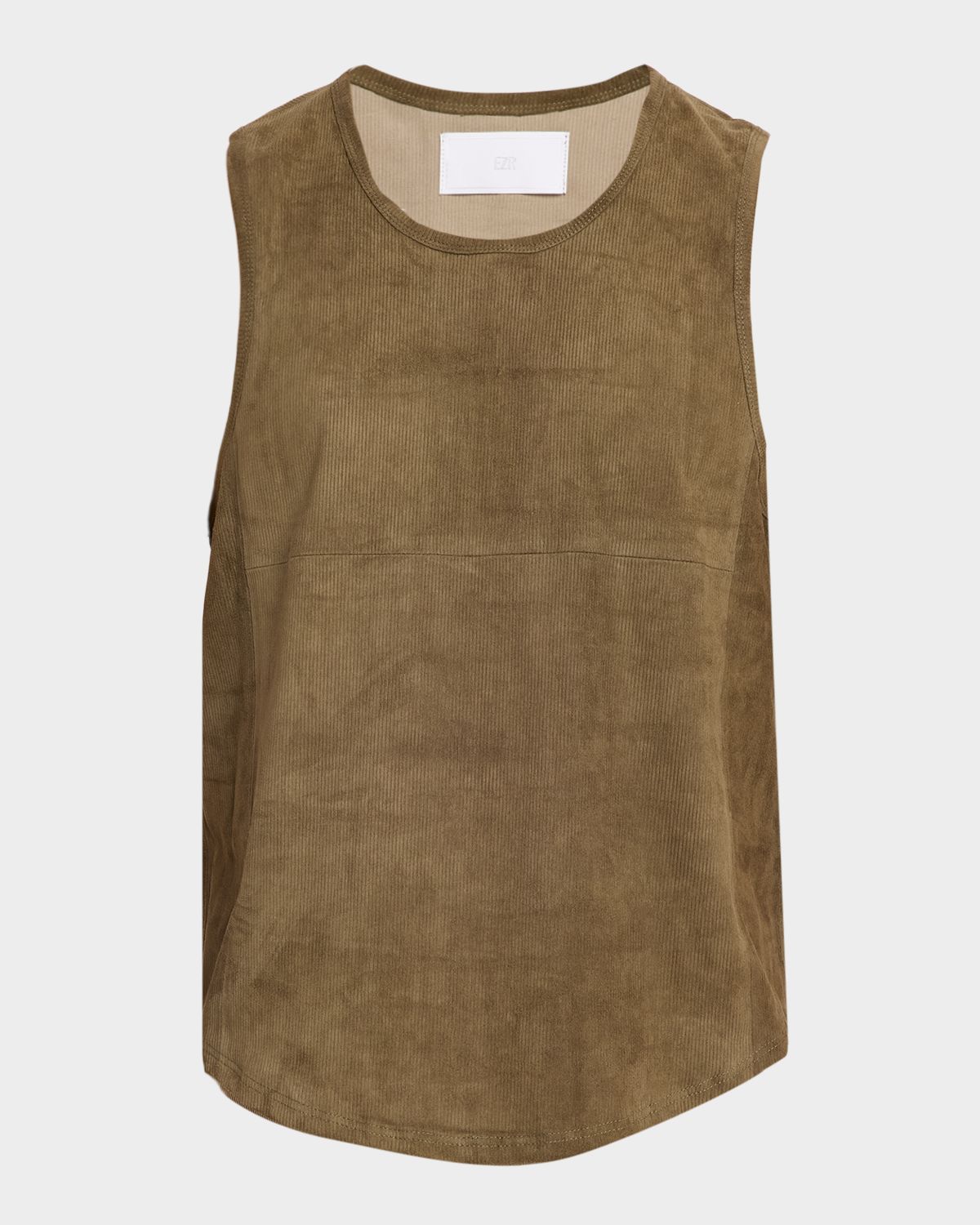 EZR Men 's Micro-Rib Suede Tank Top