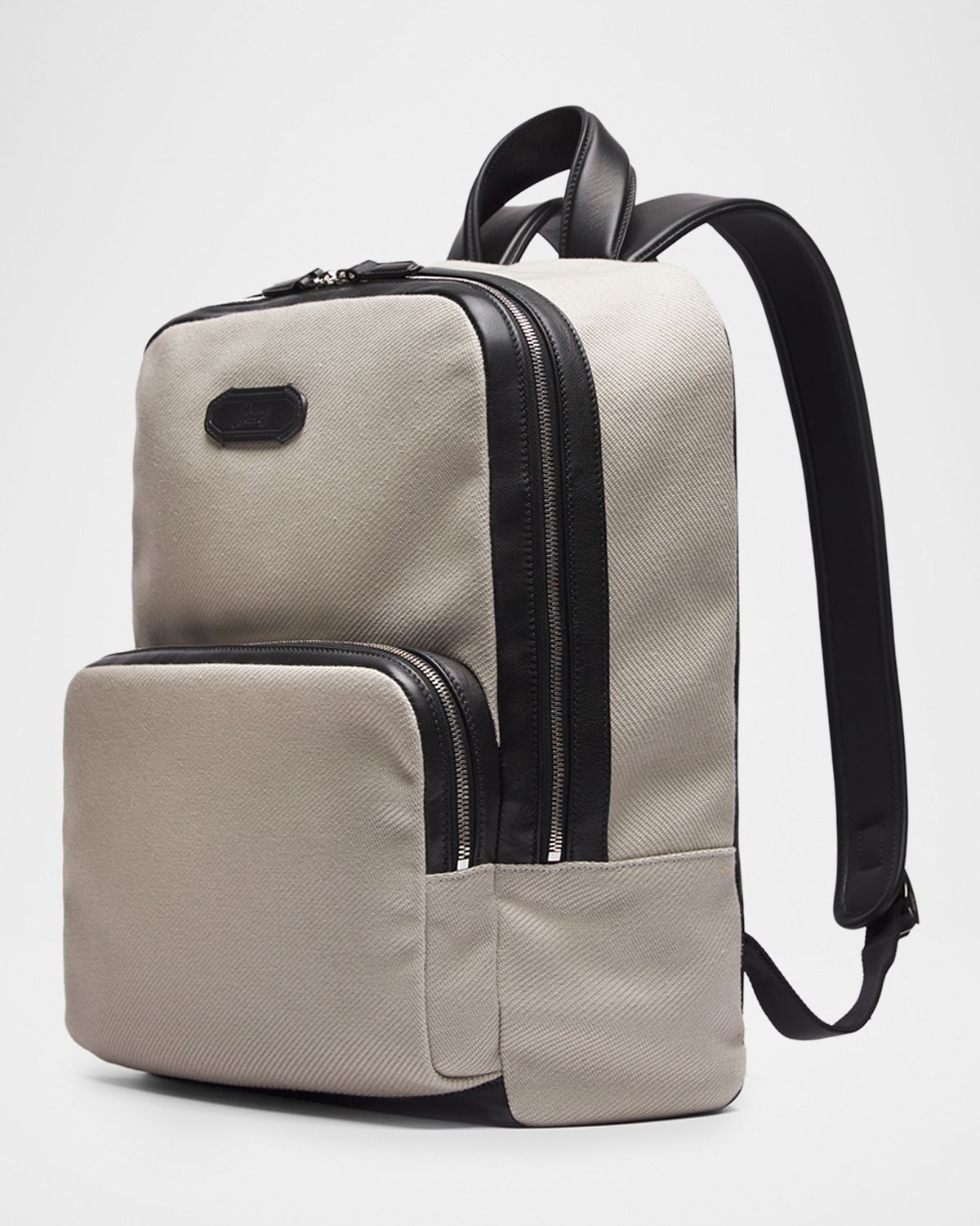 Brioni Men 's Leather-Trim Canvas Backpack