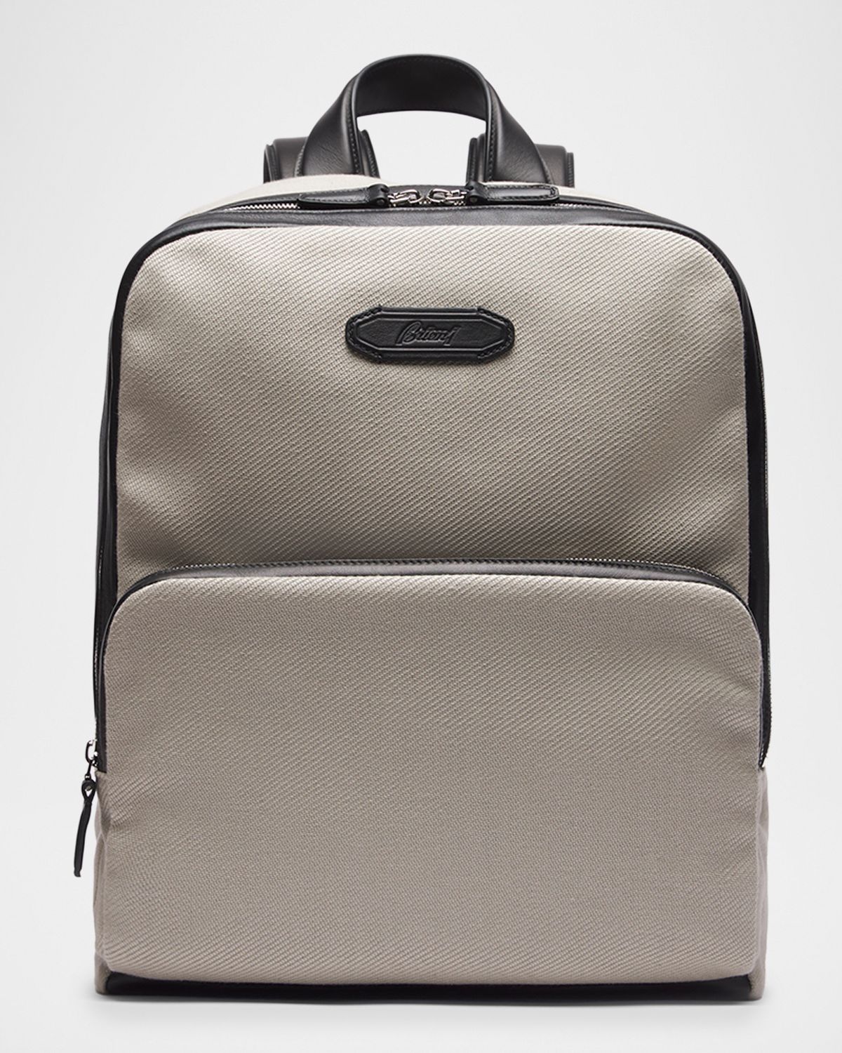 Brioni Men 's Leather-Trim Canvas Backpack