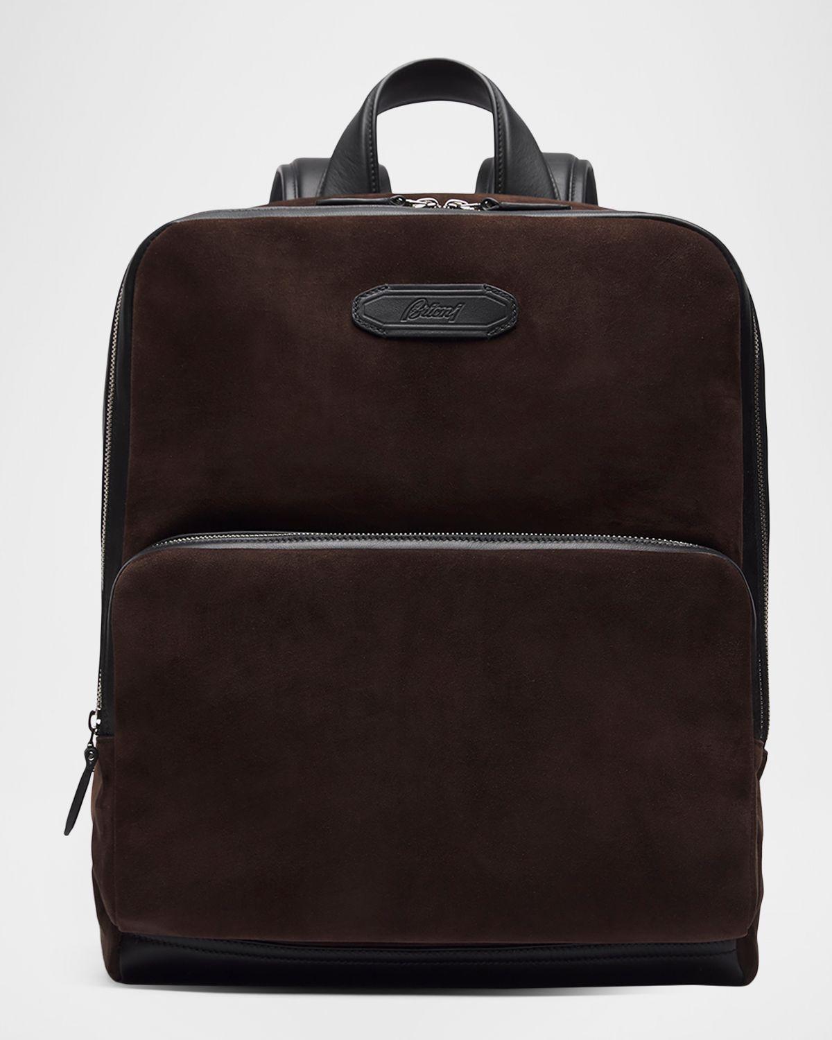 Brioni Men 's Leather-Trim Suede Backpack