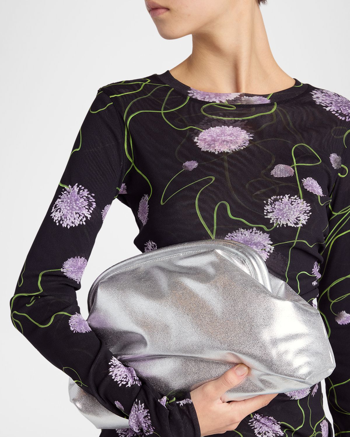 Stella McCartney Falabella Metallic Soft Clutch Bag