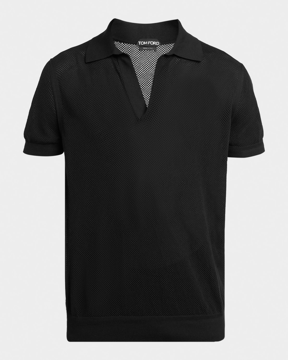 TOM FORD Men 's Cotton Silk Mesh Polo | Thumbnail 6 TOM FORD Men 's Cotton Silk Mesh Polo | Thumbnail 6