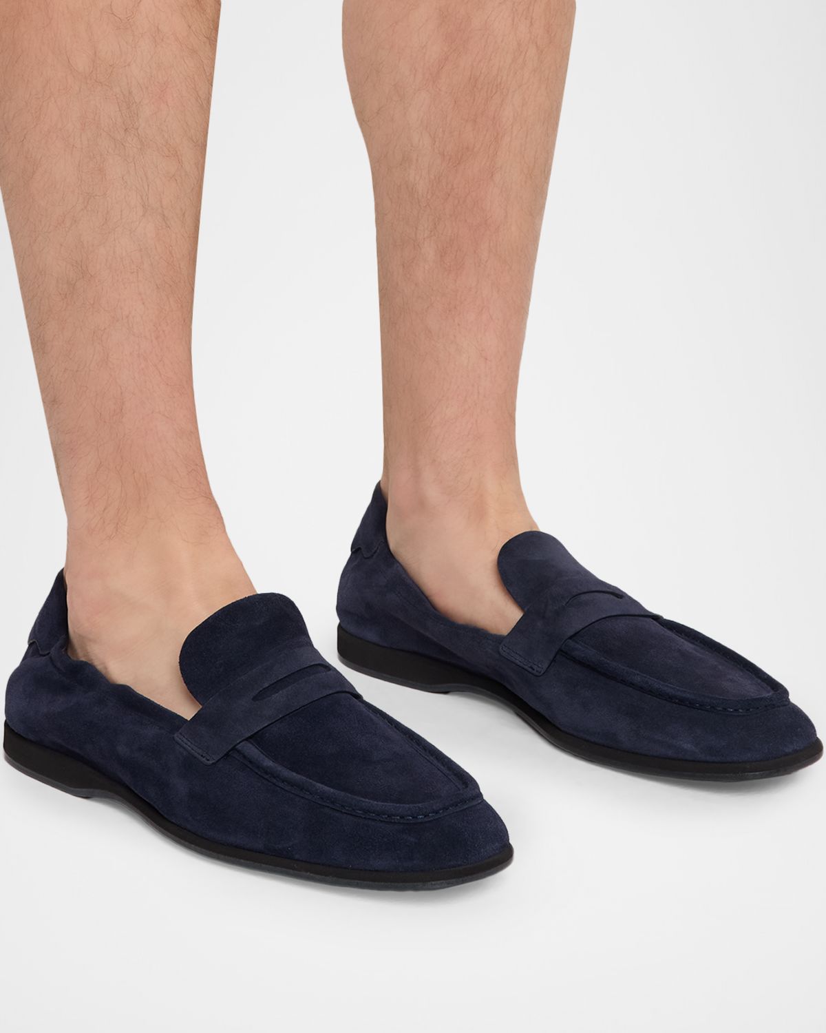 Brioni Men 's Suede Flex-Sole Penny Loafers