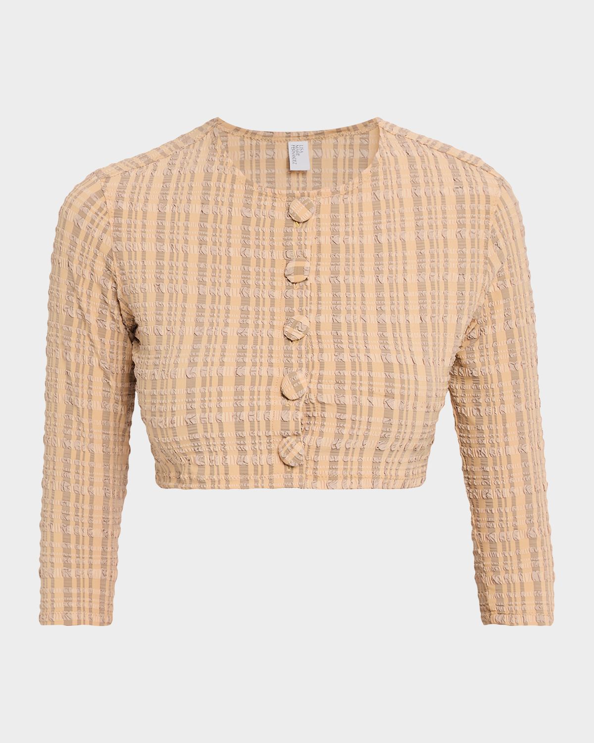 Lisa Marie Fernandez Seersucker Cropped Cardigan | Thumbnail 5