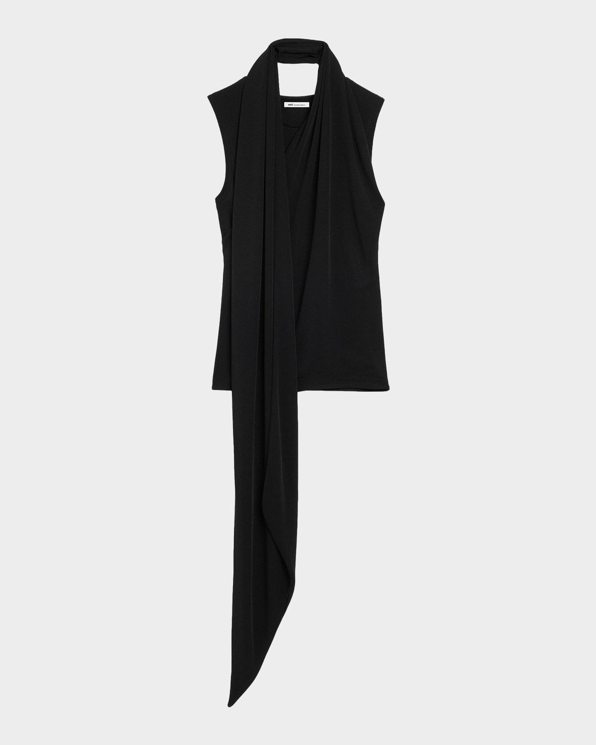 Ami Paris Sleeveless Scarf-Neck Lavaliere Top